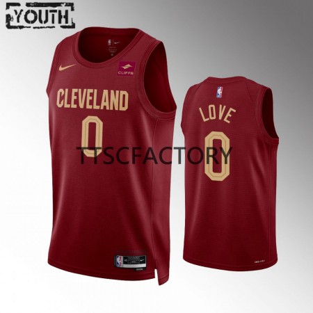 Maillot Basket Cleveland Cavaliers Kevin Love 0 Nike 2022-23 Icon Edition Rouge Swingman - Enfant